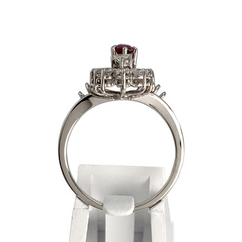 Bague d'occasion or 750 blanc diamant rubis