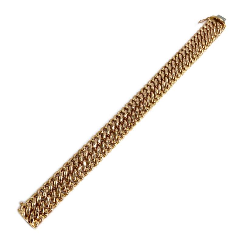 Bracelet d'occasion or 750 jaune maille américaine - vue 2