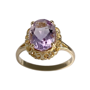 Bague d'occasion or 750 jaune amethyste
