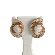 Boucles d'oreilles d'occasion or 750 jaune camee