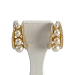 Boucles d'oreilles d'occasion or 750 jaune perles de culture - vue 1