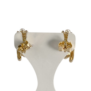 Tweedehands oorbellen in goud 750 gele gekweekte parels