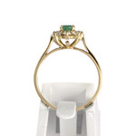 Bague d'occasion or 750 jaune émeraude et diamants - vue 3
