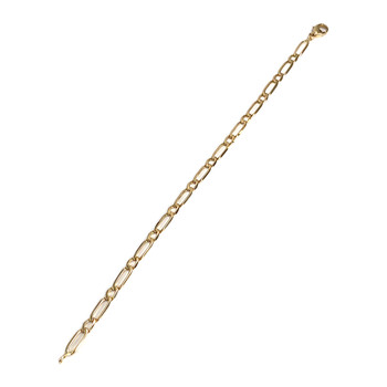 Bracelet d'occasion or 750 jaune maille cheval et alternée