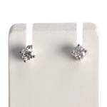 Boucles d'oreilles d'occasion or 750 blanc diamants - vue 1