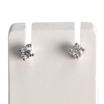 Boucles d'oreilles d'occasion or 750 blanc diamants