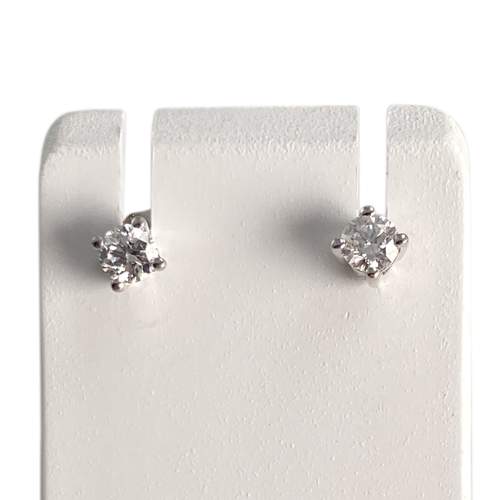 Boucles d'oreilles d'occasion or 750 blanc diamants