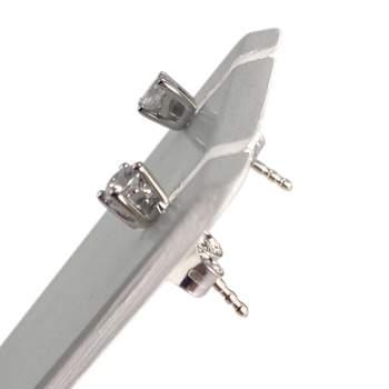 Boucles d'oreilles d'occasion or 750 blanc diamants
