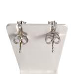 Boucles d'oreilles d'occasion or 750 blanc diamants - vue 3