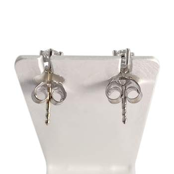 Boucles d'oreilles d'occasion or 750 blanc diamants