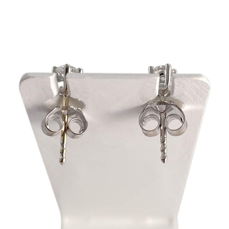 Boucles d'oreilles d'occasion or 750 blanc diamants - vue 3