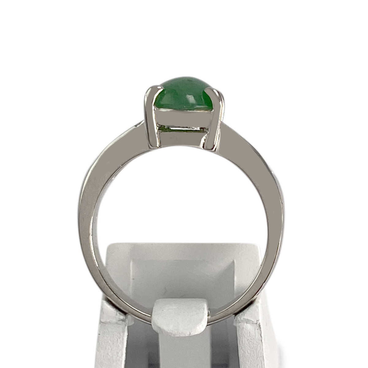 Bague d'occasion or 750 blanc jade et diamants - vue 3