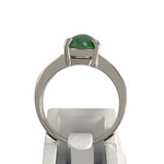 Bague d'occasion or 750 blanc jade et diamants - vue 3