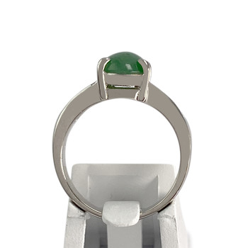 Bague d'occasion or 750 blanc jade et diamants