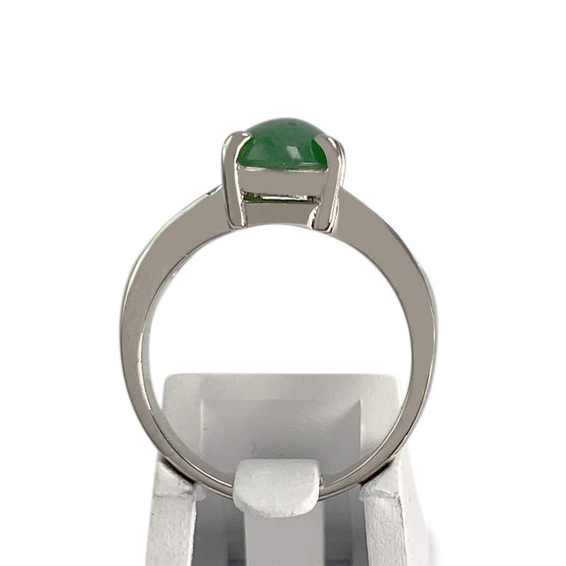 Bague d'occasion or 750 blanc jade et diamants - vue 3