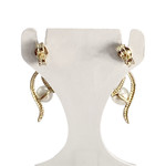 Boucles d'oreilles d'occasion or 375 jaune perle de culturezirconias - vue 3
