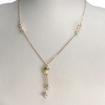 Collier d'occasion or 750 jaune maille forcat perle de culture - vue 2