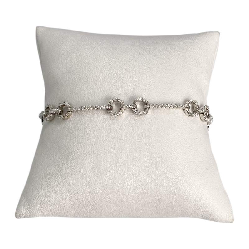 Bracelet d'occasion or 750 blanc diamants - vue 1