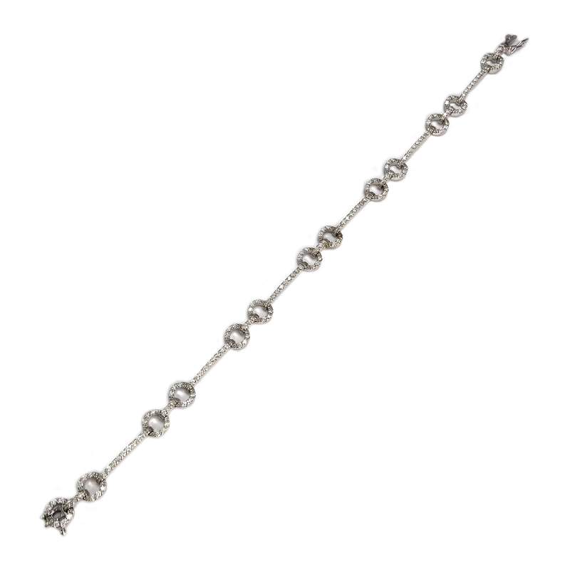 Bracelet d'occasion or 750 blanc diamants - vue 2