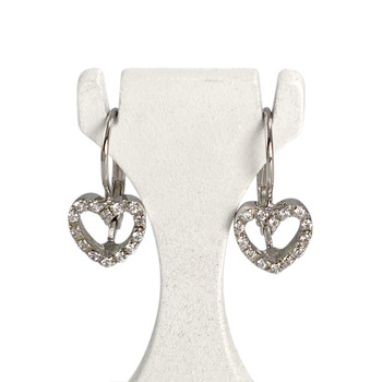 Boucles d'oreilles d'occasion or 750 blanc zirconias