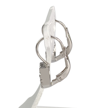 Boucles d'oreilles d'occasion or 750 blanc zirconias