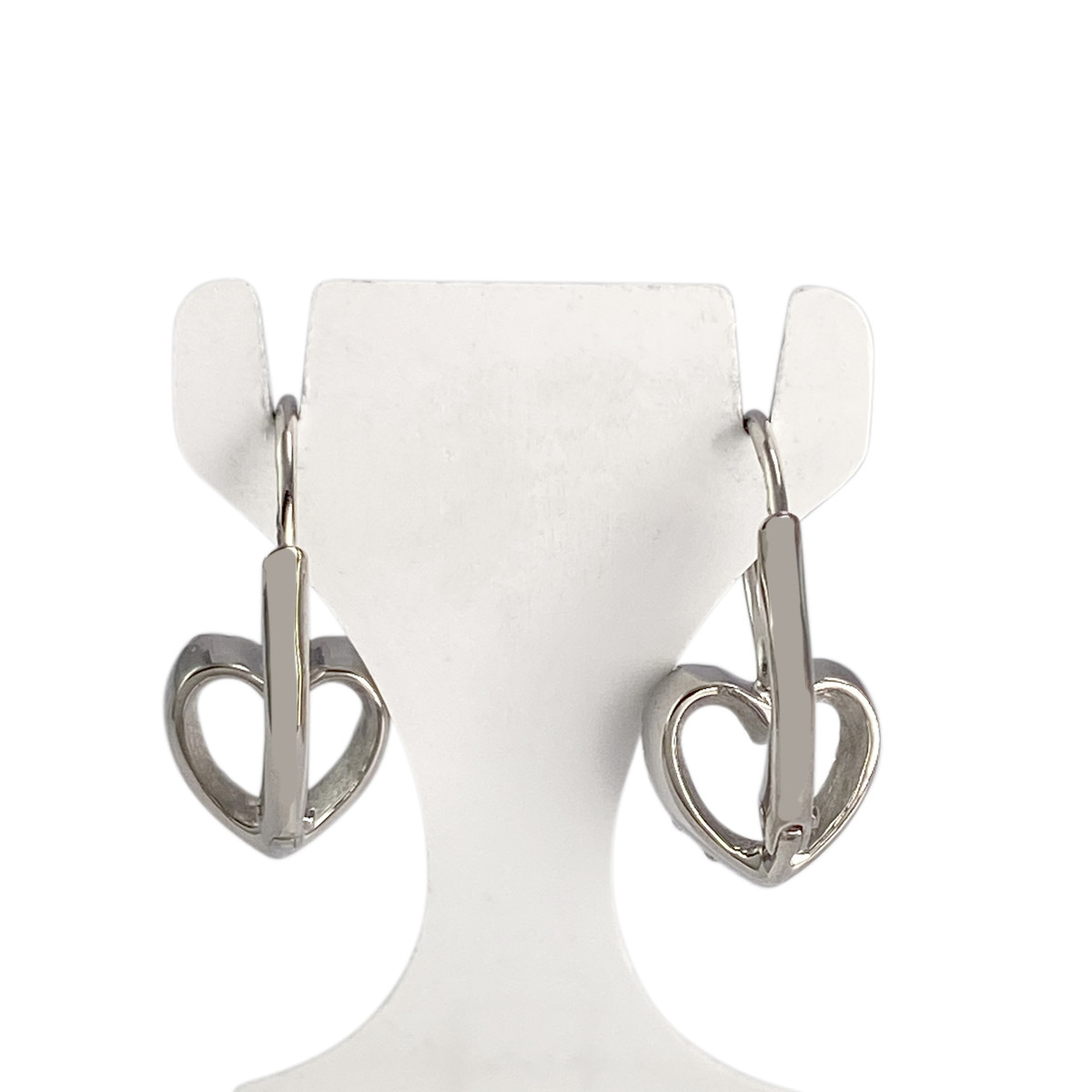 Boucles d'oreilles d'occasion or 750 blanc zirconias - vue 3