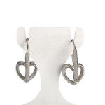 Boucles d'oreilles d'occasion or 750 blanc zirconias - vue 3