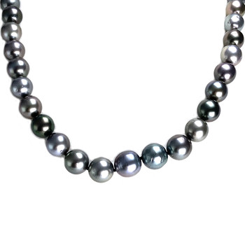 Tweedehands ketting van 375 geelgoud met Tahiti-parels
