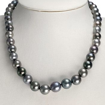 Tweedehands ketting van 375 geelgoud met Tahiti-parels