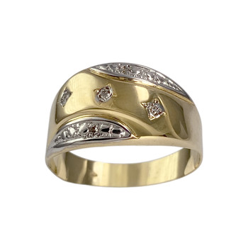Bague d'occasion  or 750 2 tons diamants