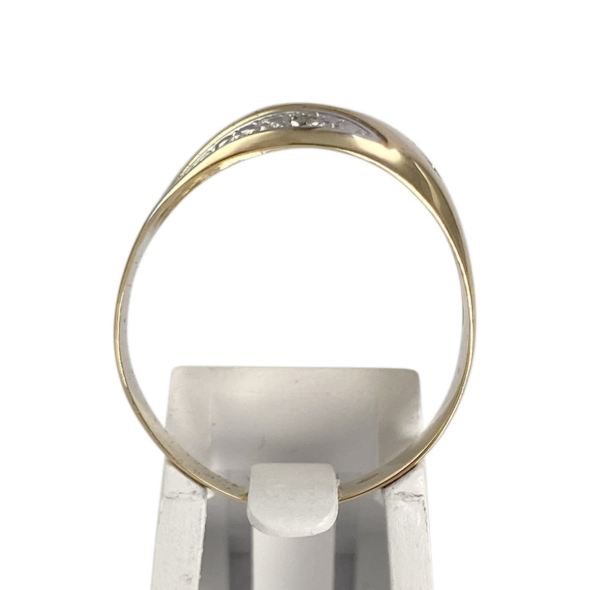 Bague d'occasion  or 750 2 tons diamants - vue 3