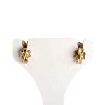 Boucles d'oreilles d'occasion  or 750 2 tons diamants émeraudes - vue 3