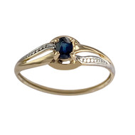 Bague d'occasion  or 750 2 tons saphir