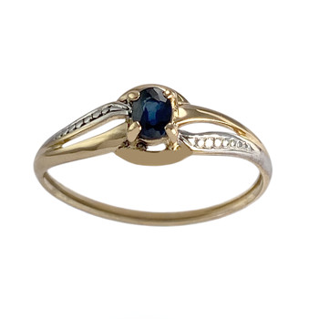 Bague d'occasion  or 750 2 tons saphir