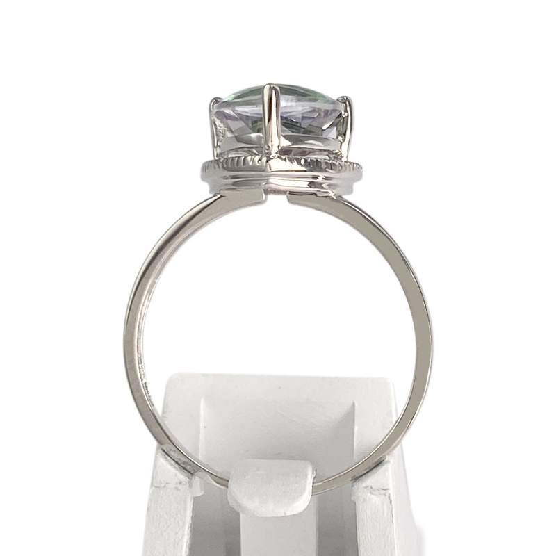 Bague d'occasion or 375 blanc quartz diamants - vue 3