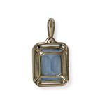 Pendentif d'occasion or 375 jaune topaze traitée swiss blue - vue 2
