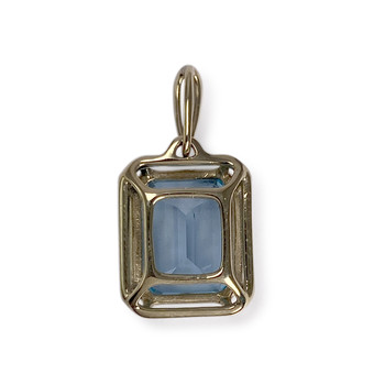 Pendentif d'occasion or 375 jaune topaze traitée swiss blue