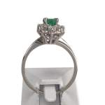 Bague d'occasion or 750 blanc diamants émeraude - vue 3
