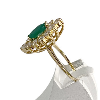 Bague d'occasion or 750 jaune marquise agate zirconias
