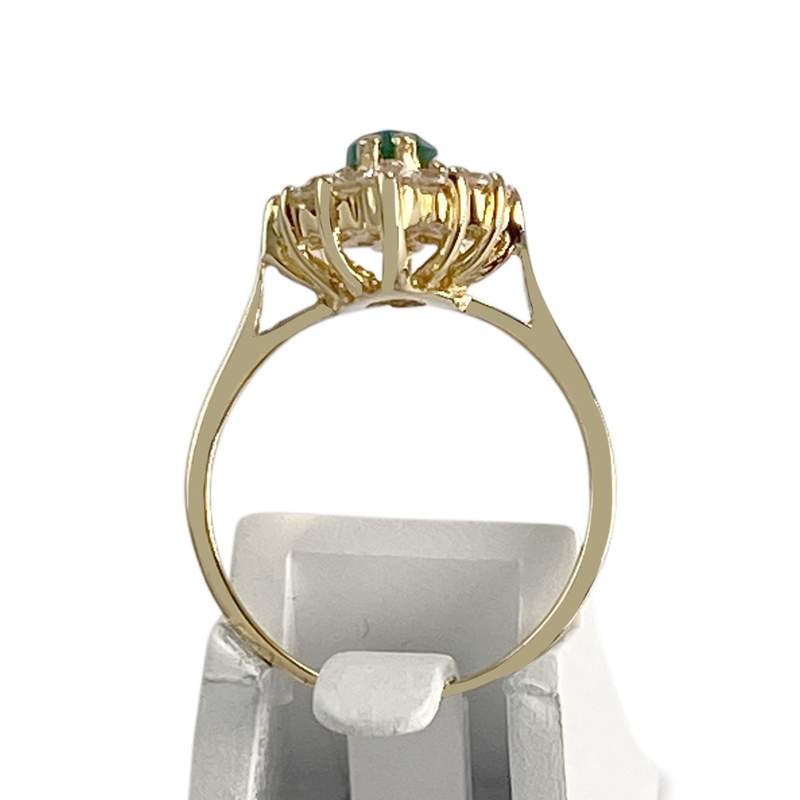 Bague d'occasion or 750 jaune marquise agate zirconias - vue 3
