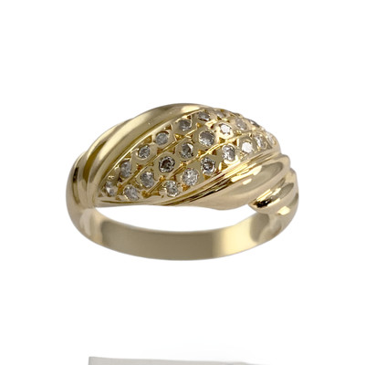 Bague d'occasion or 750 jaune diamants - vue 1
