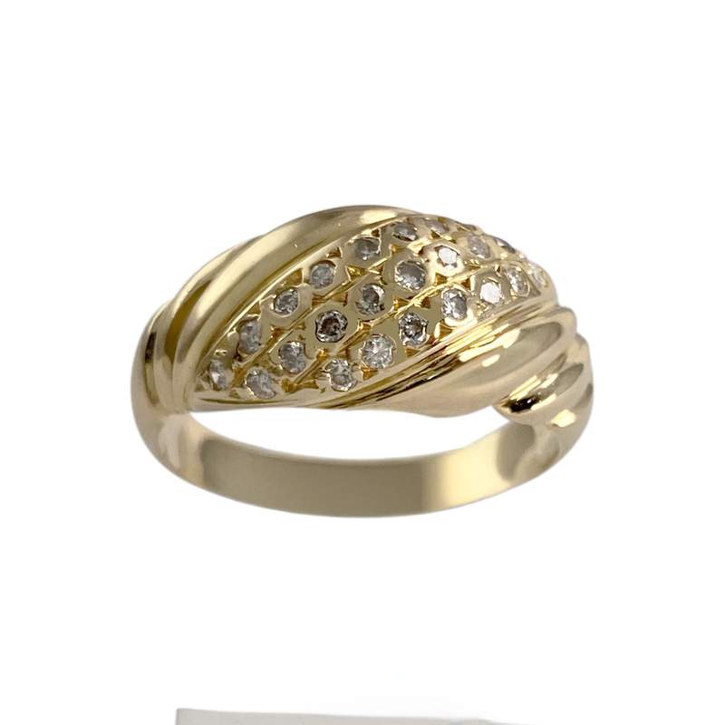 Bague d'occasion or 750 jaune diamants - vue 1