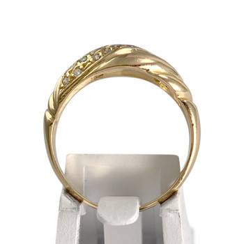 Tweedehands gouden ring 750 gele diamanten