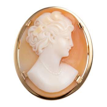 Second-hand gold 750 yellow cameo pendant