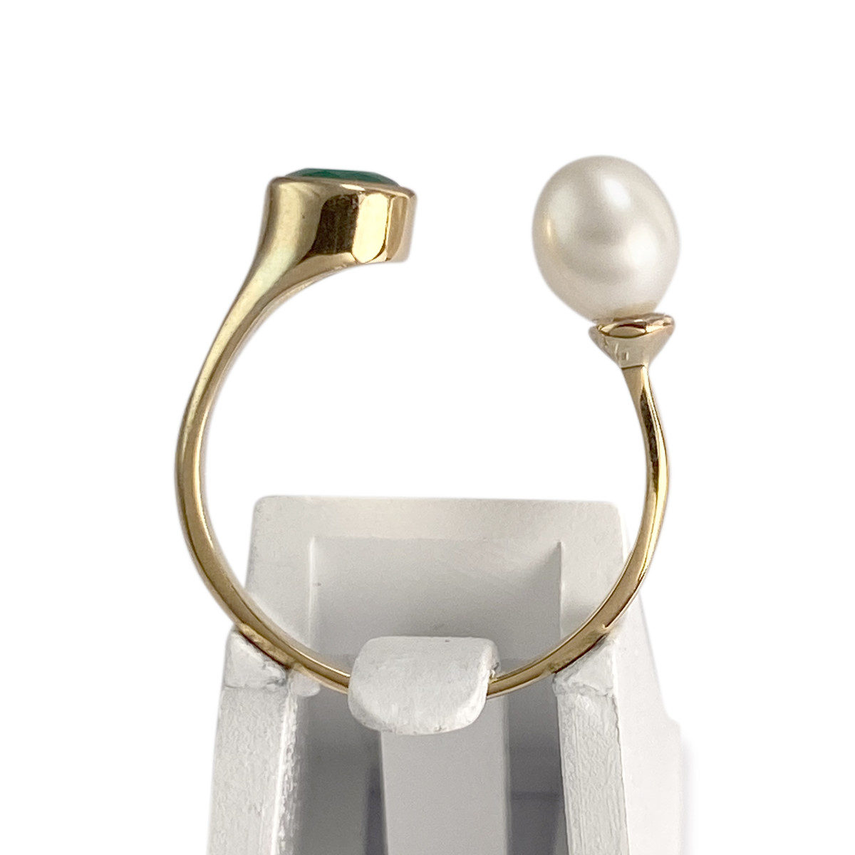 Bague d'occasion or 750 jaune agate perle de culture - vue 3