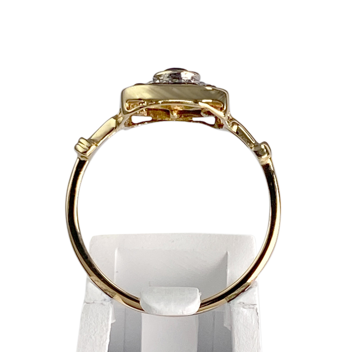 Bague d'occasion or 2 tons  750  diamants saphirs - vue 3