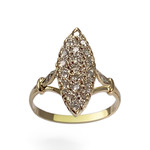 Bague d'occasion  or 750 marquise diamants - vue 1