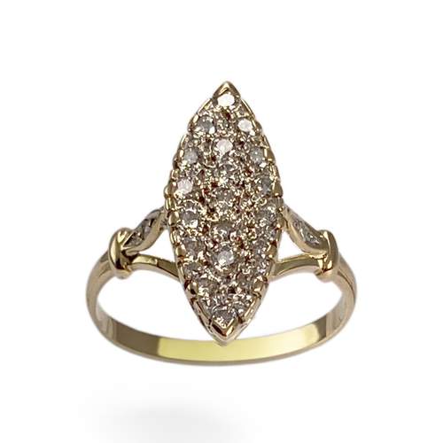 Bague d'occasion  or 750 marquise diamants