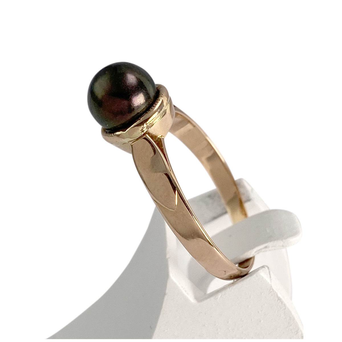 Bague d'occasion or 750 jaune perle de culture - vue 2