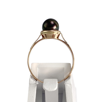 Bague d'occasion or 750 jaune perle de culture